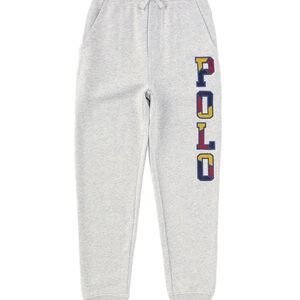 Polo by Ralph Lauren Kids Light Gray Joggers with Multicolor Logo